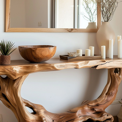 Narrow Console Table Solid Wood