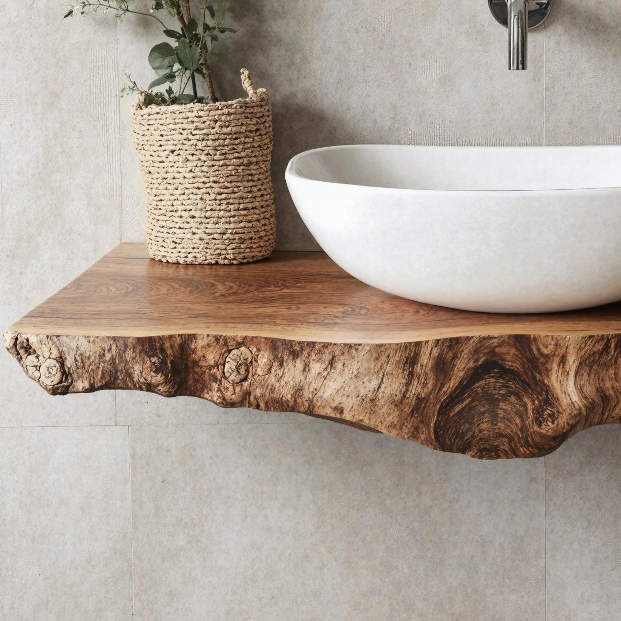 Handcrafted Floating Shelf For Bathroom Vanity Storage