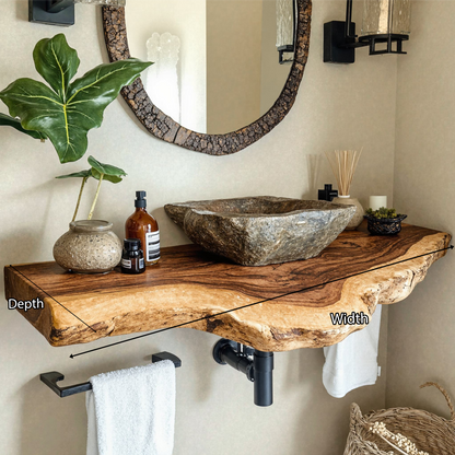 Floating Edge Bathroom Vanity Shelf