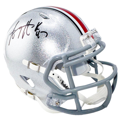 A.J. Hawk Signed Ohio State Buckeyes Speed Mini Football Helmet (Beckett)