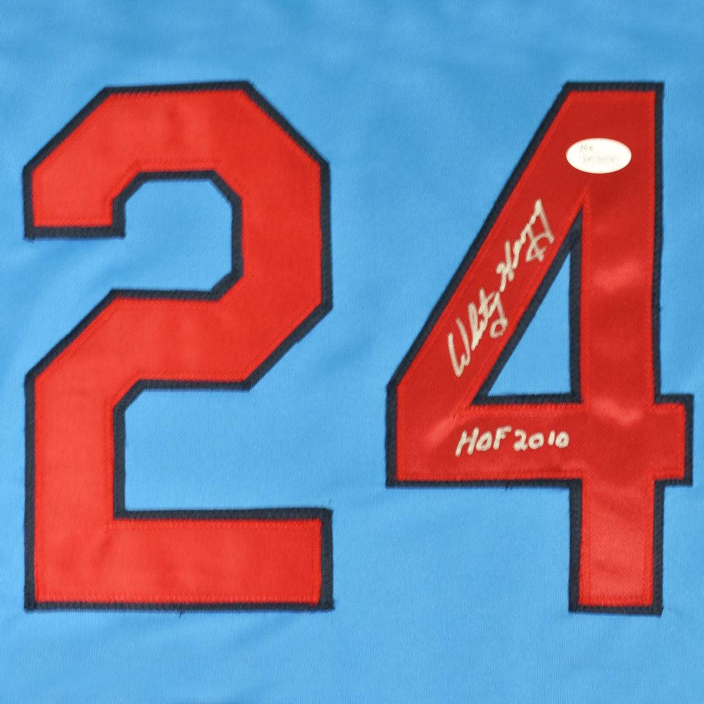 Whitey Herzog Signed HOF 2010 Inscription St Louis Blue Baseball Jersey (JSA)