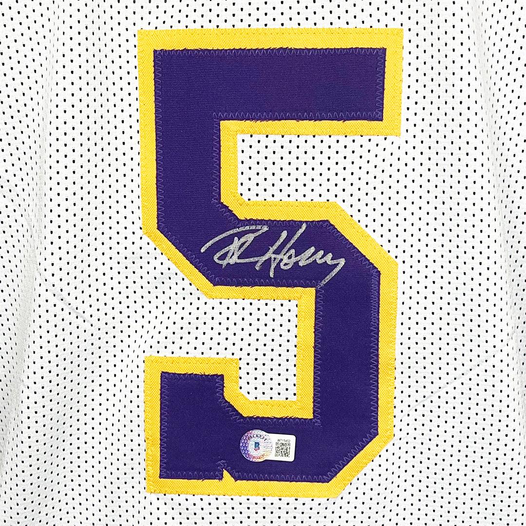 Robert Horry Signed Los Angeles White Basketball Jersey (Beckett)