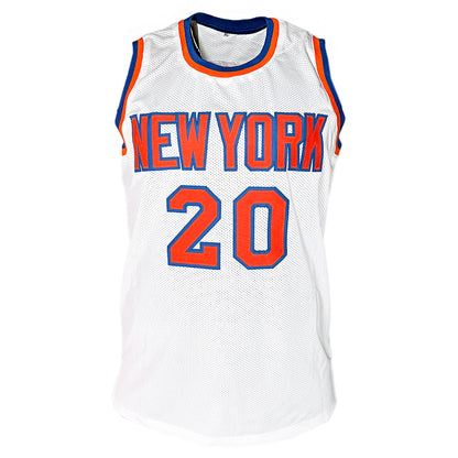 Alan Houston Signed New York White Basketball Jersey (Beckett)
