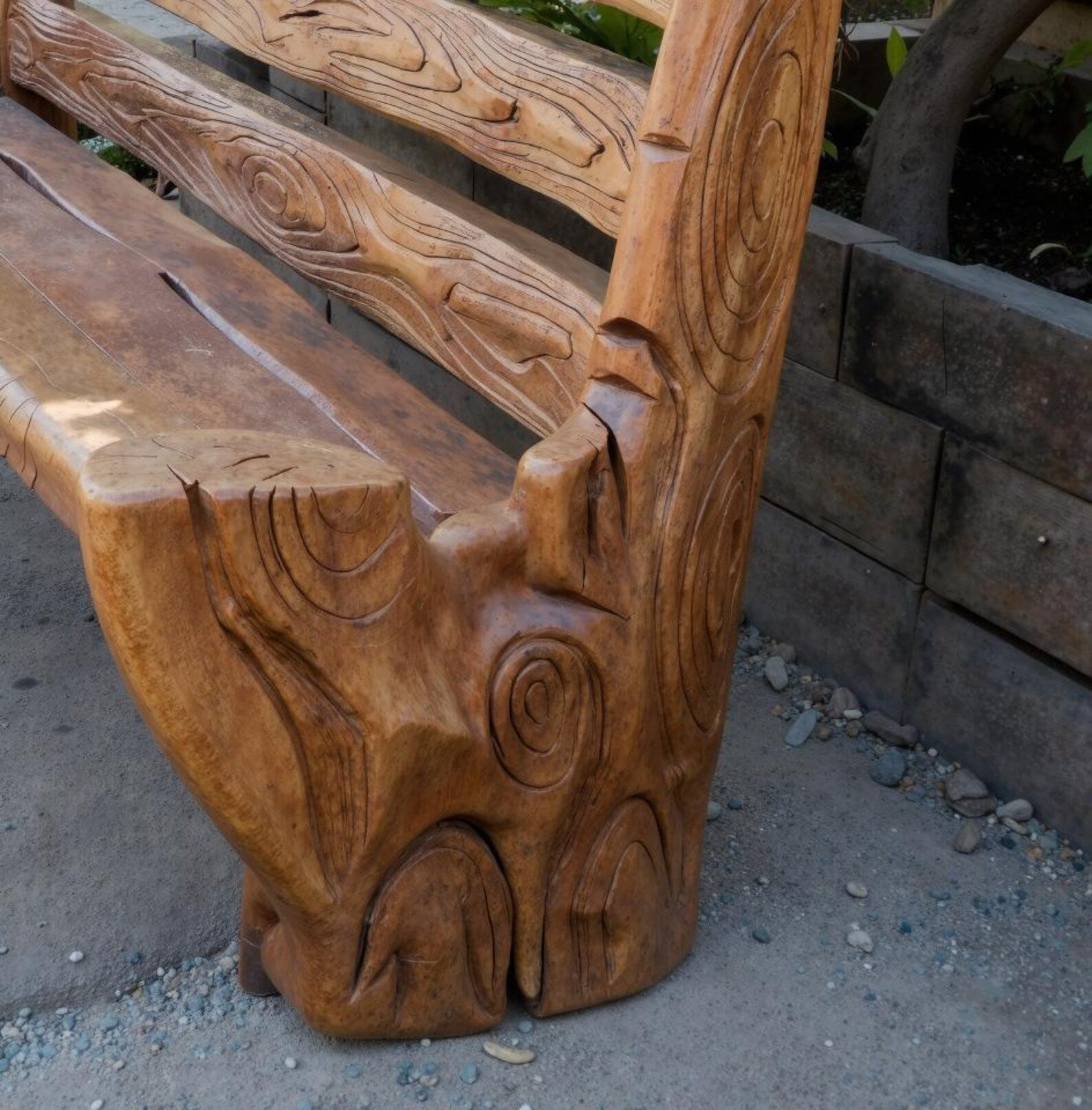 Rustic Solid Wood Bench For Natural Seating In Garden And Patio Spaces