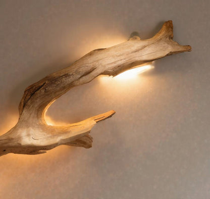 Rustic Driftwood Wall Sconce For Living Room Bedroom And Hallway
