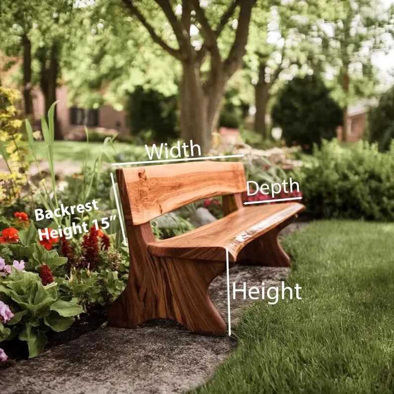 Rustic Interior Style Live Edge Handcrafted Bench For Outdoor And Hallway Seating