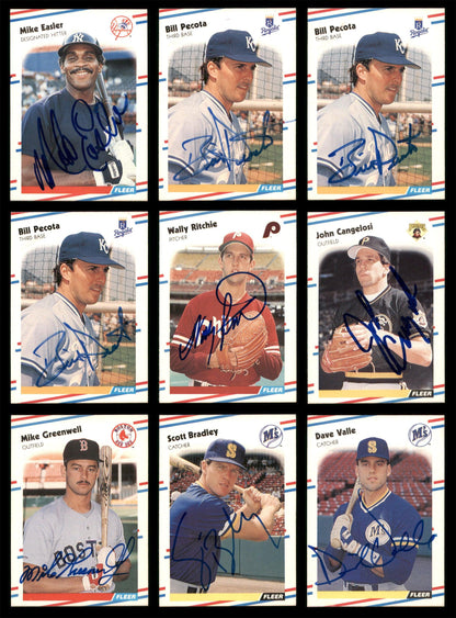 1988 Fleer Baseball Autographed Cards Lot Of 64 SKU #185537