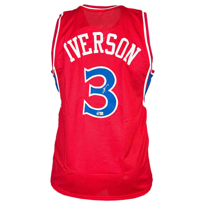Allen Iverson Signed Philadelphia Red The Answer Basketball Jersey (Beckett)