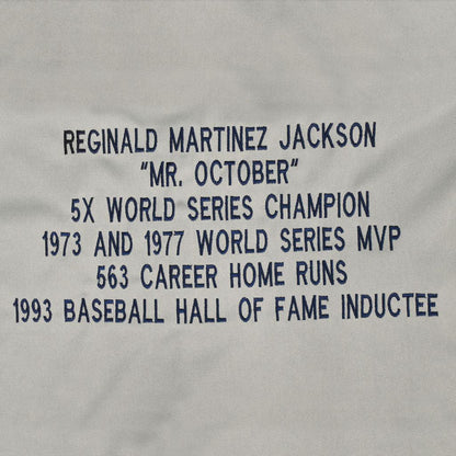 Reggie Jackson Signed New York Stats Grey Baseball Jersey (JSA)