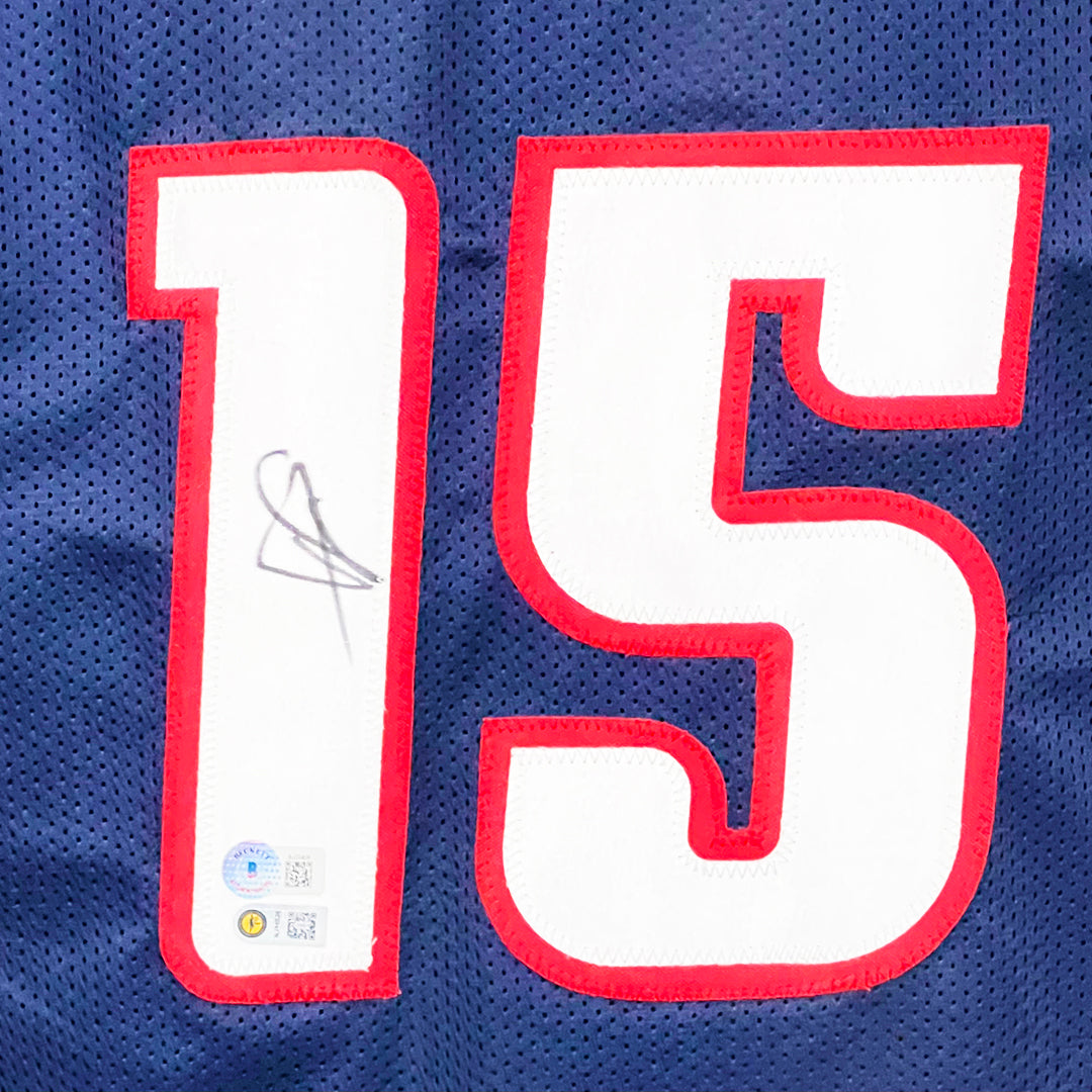 Nikola Jokic Signed Denver Navy Basketball Jersey (JSA)