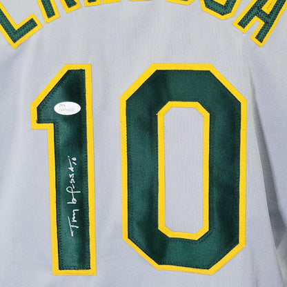 Tony LaRussa Signed Oakland Grey Baseball Jersey (JSA)