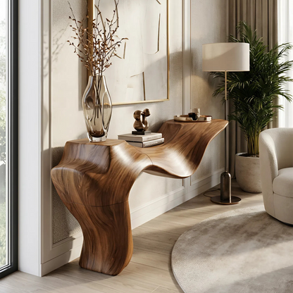 Rustic Live Edge Console Table For Entryway Design Ideas