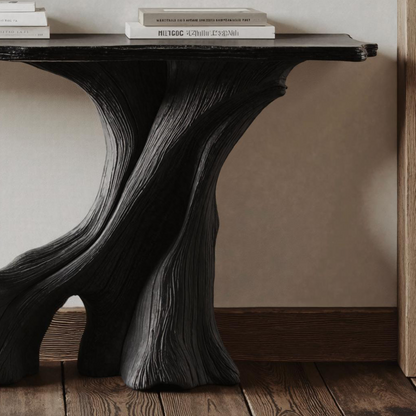 Modern Black Wood Console Table For Living Room Decor