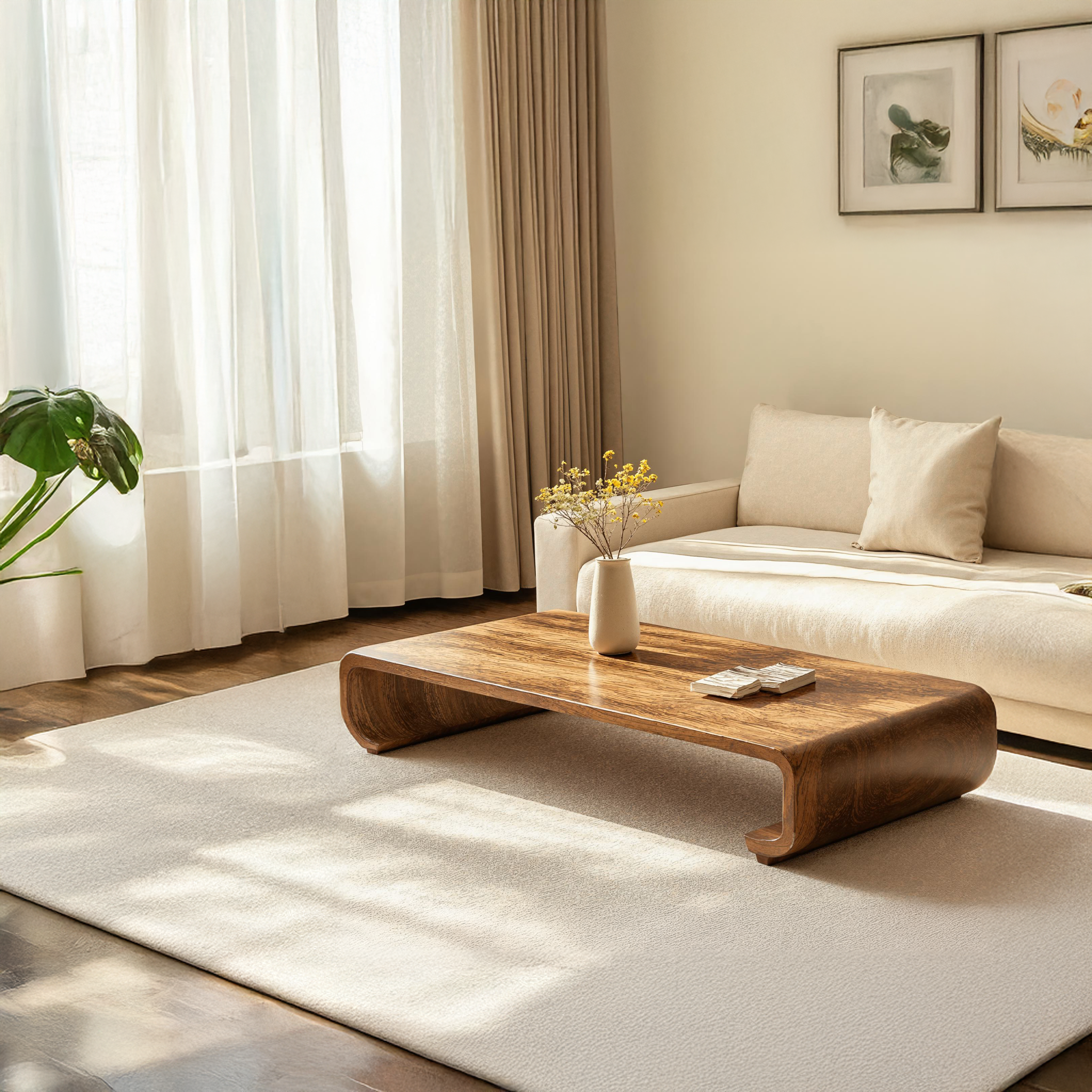 Minimalist Wood Coffee Table Sitting Room Modern Simplicity