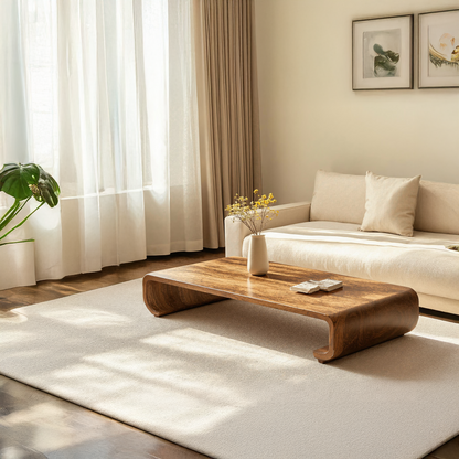 Minimalist Wood Coffee Table Sitting Room Modern Simplicity