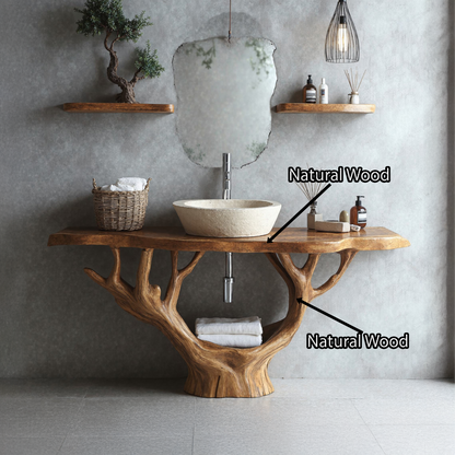 Minimalist Floating Vanity Solid Wood Design