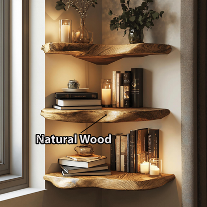 Handcrafted Corner Shelf With A Timeless Wooden Design