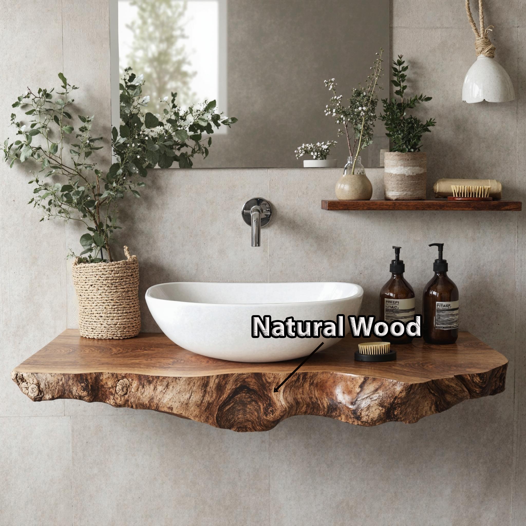 Handcrafted Floating Shelf For Bathroom Vanity Storage