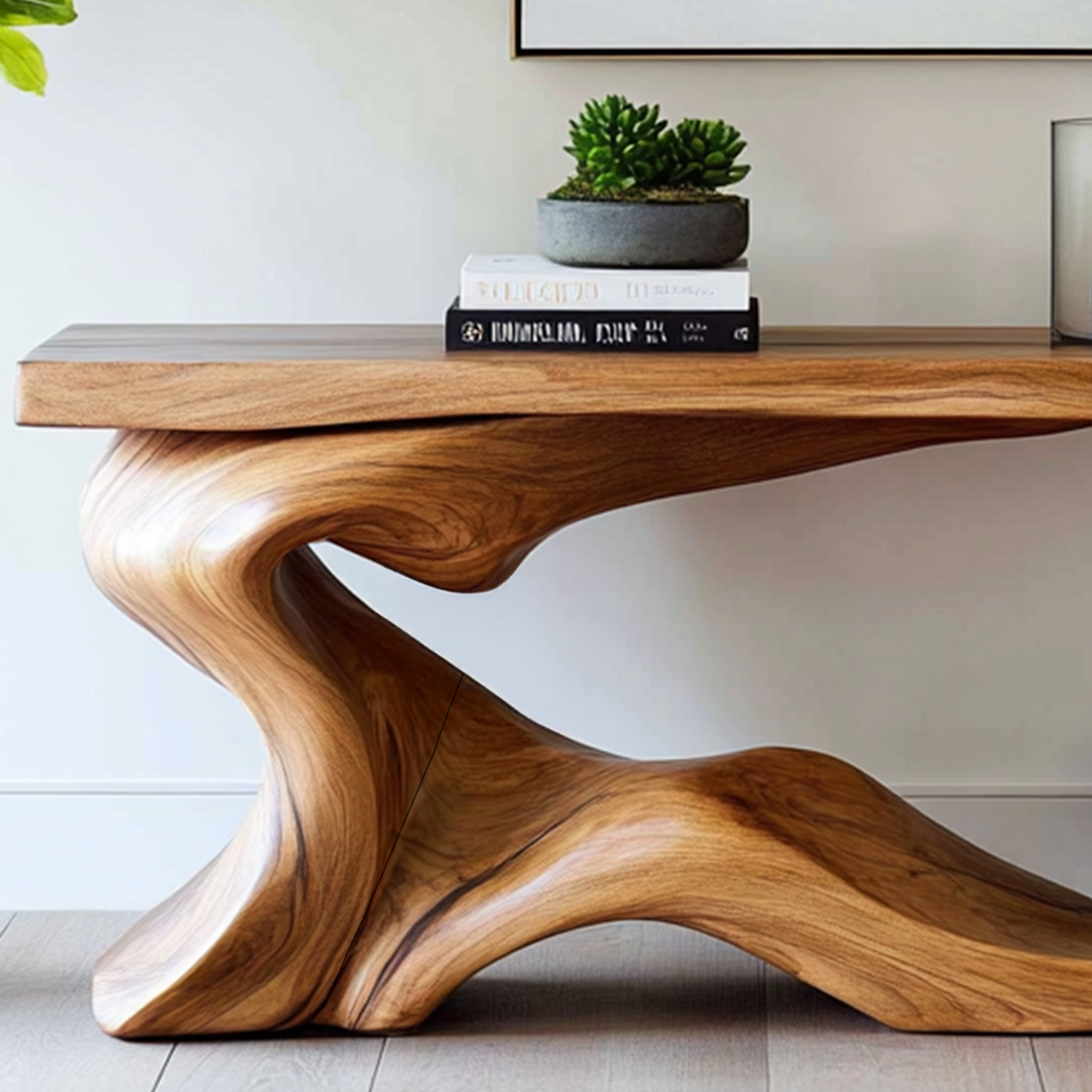 Rustic Live Edge Desk Entryway Design