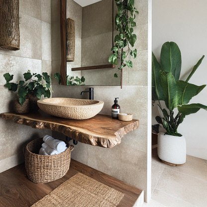 Rustic Wooden Floating Vanity For Cozy Bathroom Style