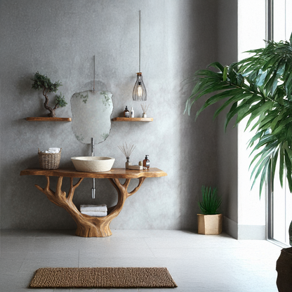 Minimalist Floating Vanity Solid Wood Design