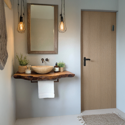 Handcrafted Floating Bathroom Vanity Shelf Rustic