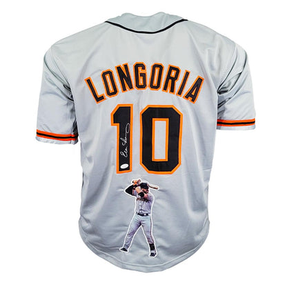 Evan Longoria Signed San Fransisco Grey Decal Baseball Jersey (JSA)