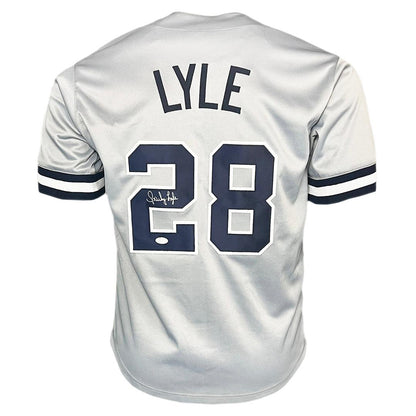 Sparky Lyle Signed New York Grey Baseball Jersey (JSA)