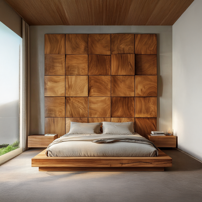 Wood Headboard Panels Solid Wood Wall Decor Bed Room