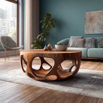 Artisan Coffee Table Natural Wood Farmhouse Gift