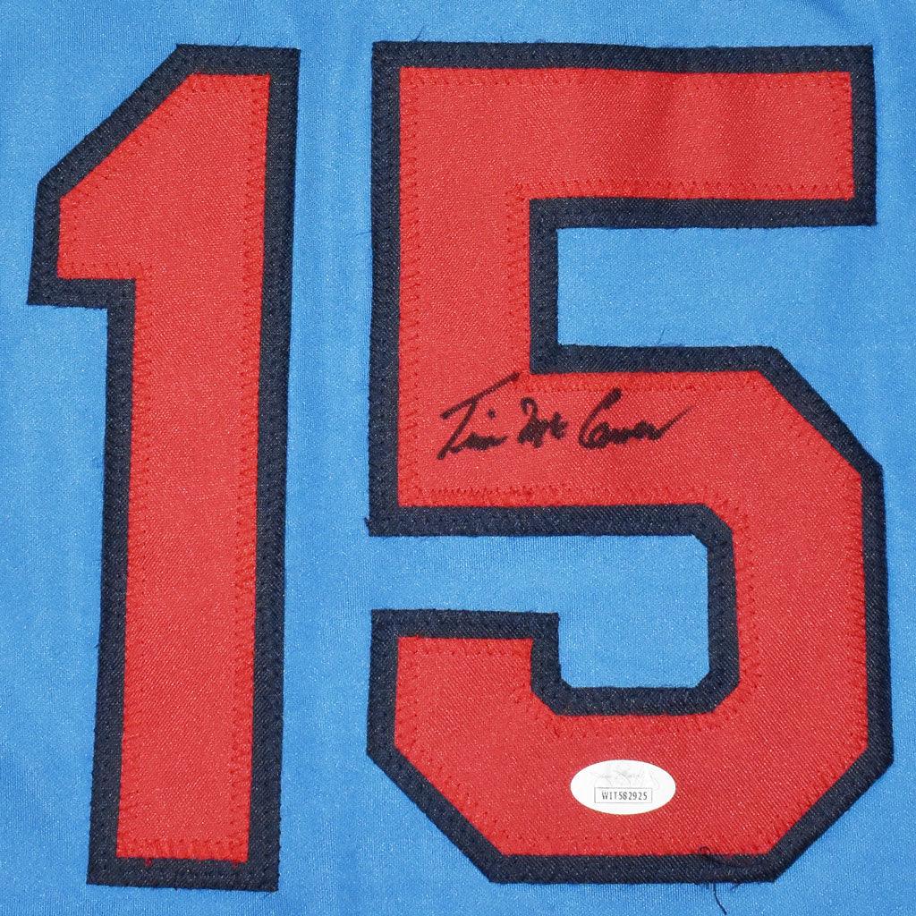 Tim McCarver Signed St Louis Light Blue Baseball Jersey (JSA)