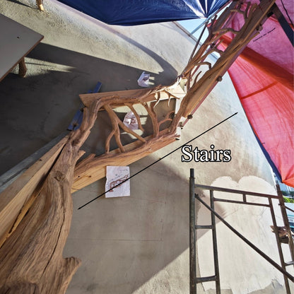 Elegant Wooden Branch And Leaf Stair Railing Custom Stair Railing Country Style