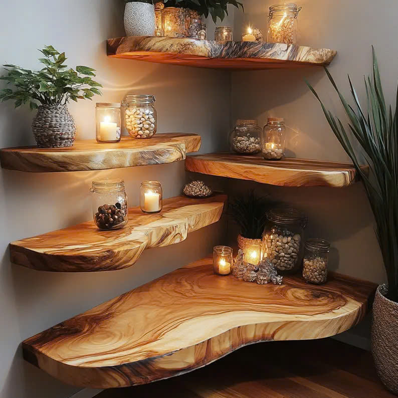 Floating Shelf Live Edge Floating Shelves Solid Wood