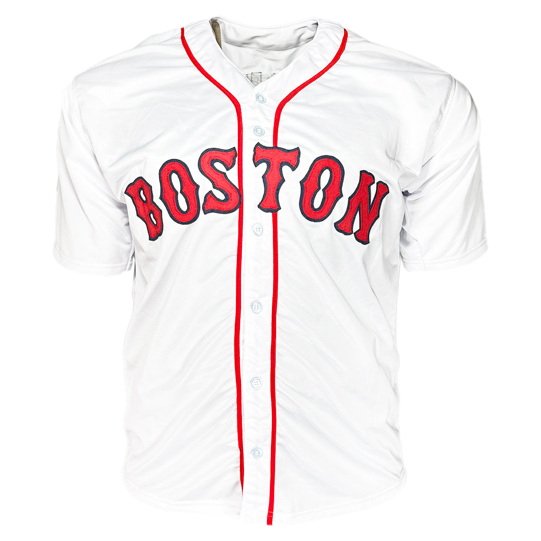 Doug Mientkiewicz Signed Final Out, 04 WS Champs Inscription Boston White Baseball Jersey (Beckett)