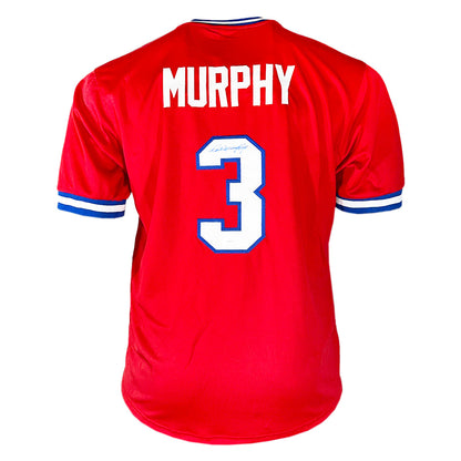 Dale Murphy Signed Blue Ink Atlanta Red Throwback Baseball Jersey (JSA)