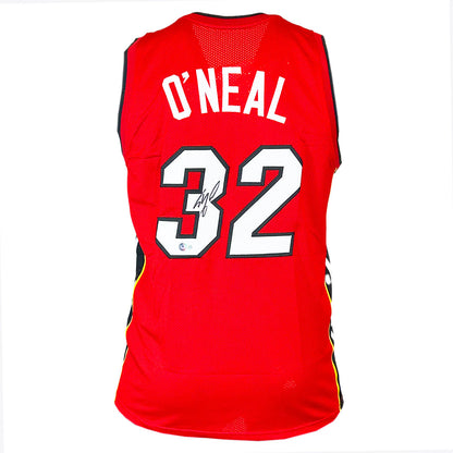 Shaquille O'Neal Signed Miami Red Diesel Basketball Jersey (Beckett)