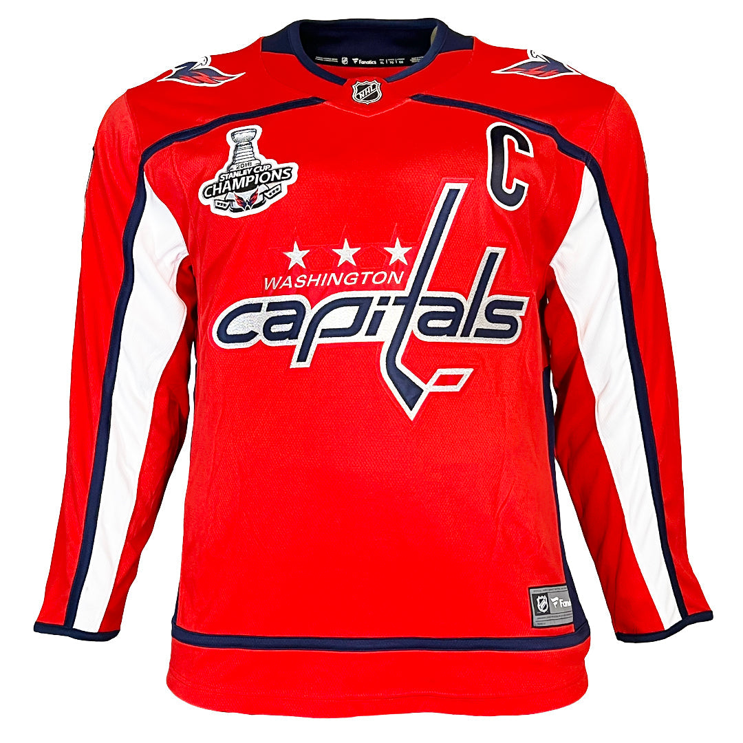 Alexander Ovechkin Signed Stanley Cup Patch Authentic Washington Capitals Red Medium Hockey Jersey (JSA)