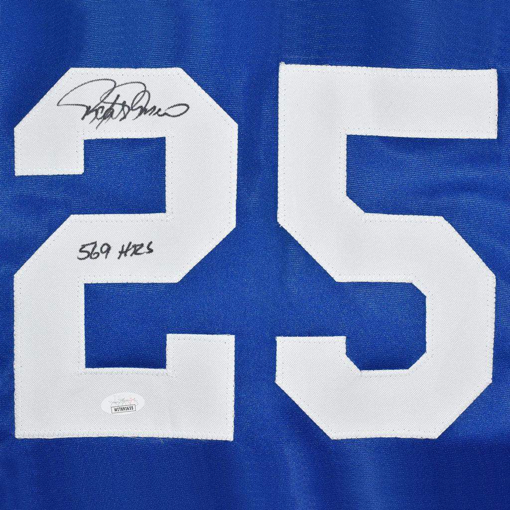 Rafael Palmeiro Signed 569 HRs Inscription Texas Royal Blue Baseball Jersey (JSA)