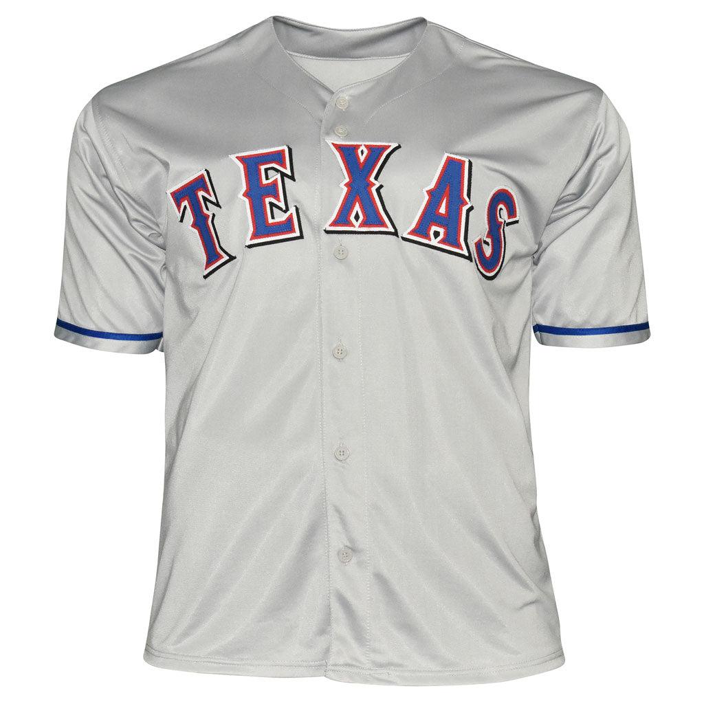Rafael Palmeiro Signed 569 HRs Inscription Texas Grey Baseball Jersey (JSA)