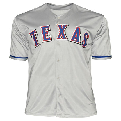Rafael Palmeiro Signed 569 HRs Inscription Texas Grey Baseball Jersey (JSA)