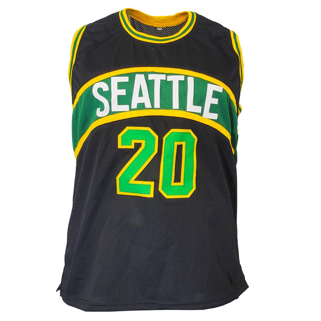 Gary Payton Signed Seattle Black Basketball Jersey (JSA)