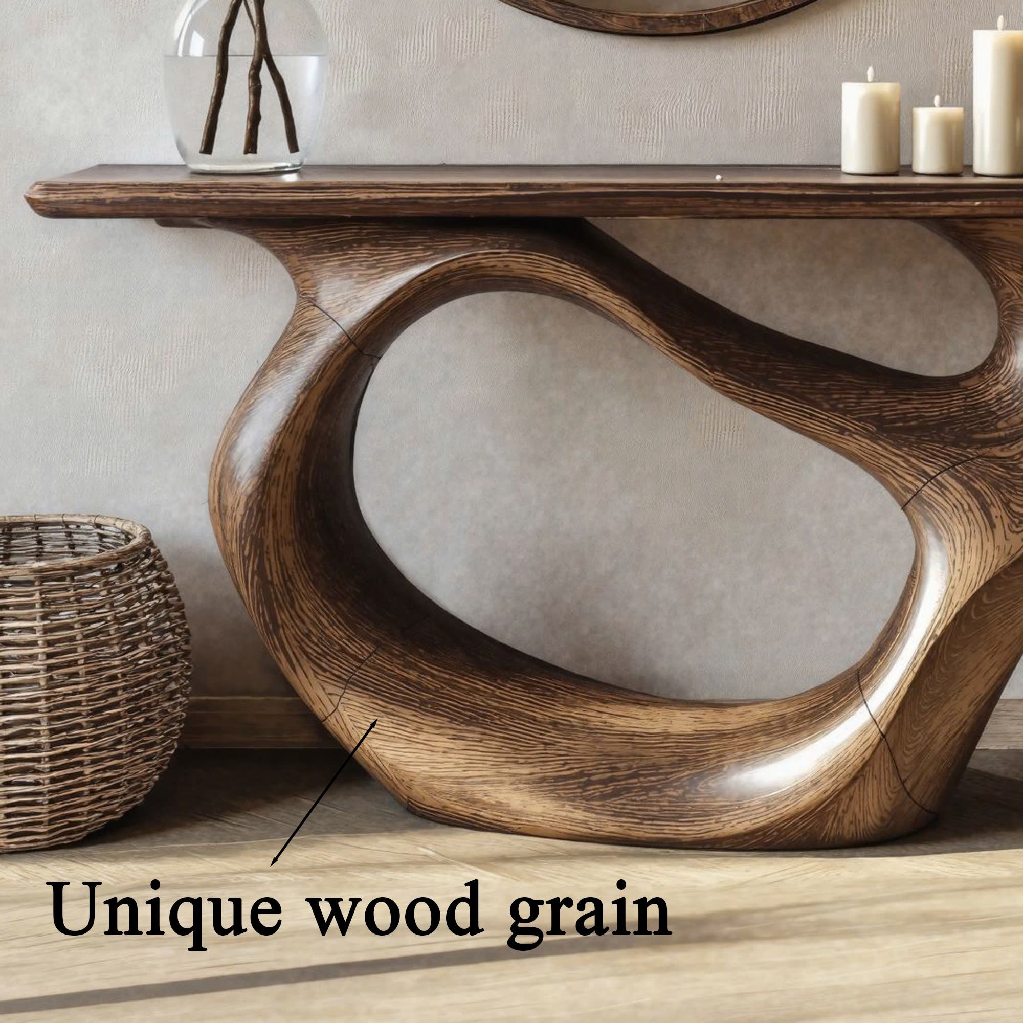 Console Table Handmade Natural Solid Wood Live Edge Table