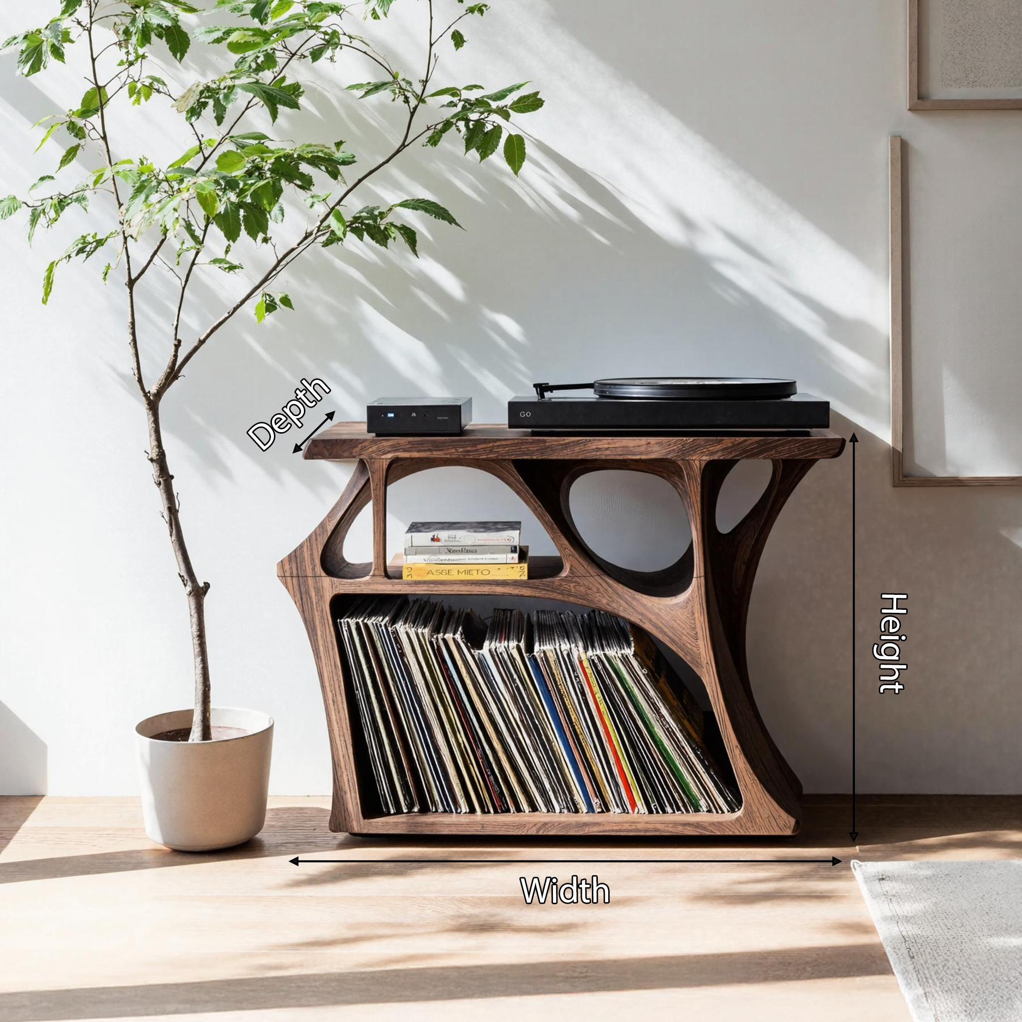 Mid Century Record Stand Living Room Decor Essential