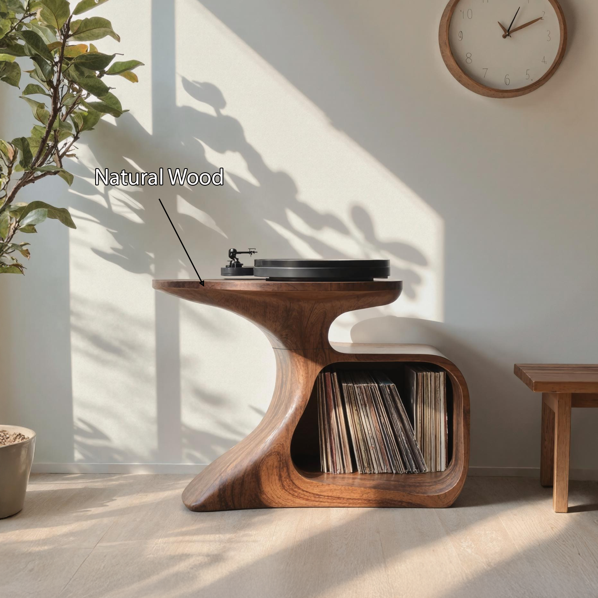 Handcrafted Record Stand Artisan Living Room Decor