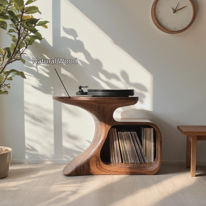 Handcrafted Record Stand Artisan Living Room Decor