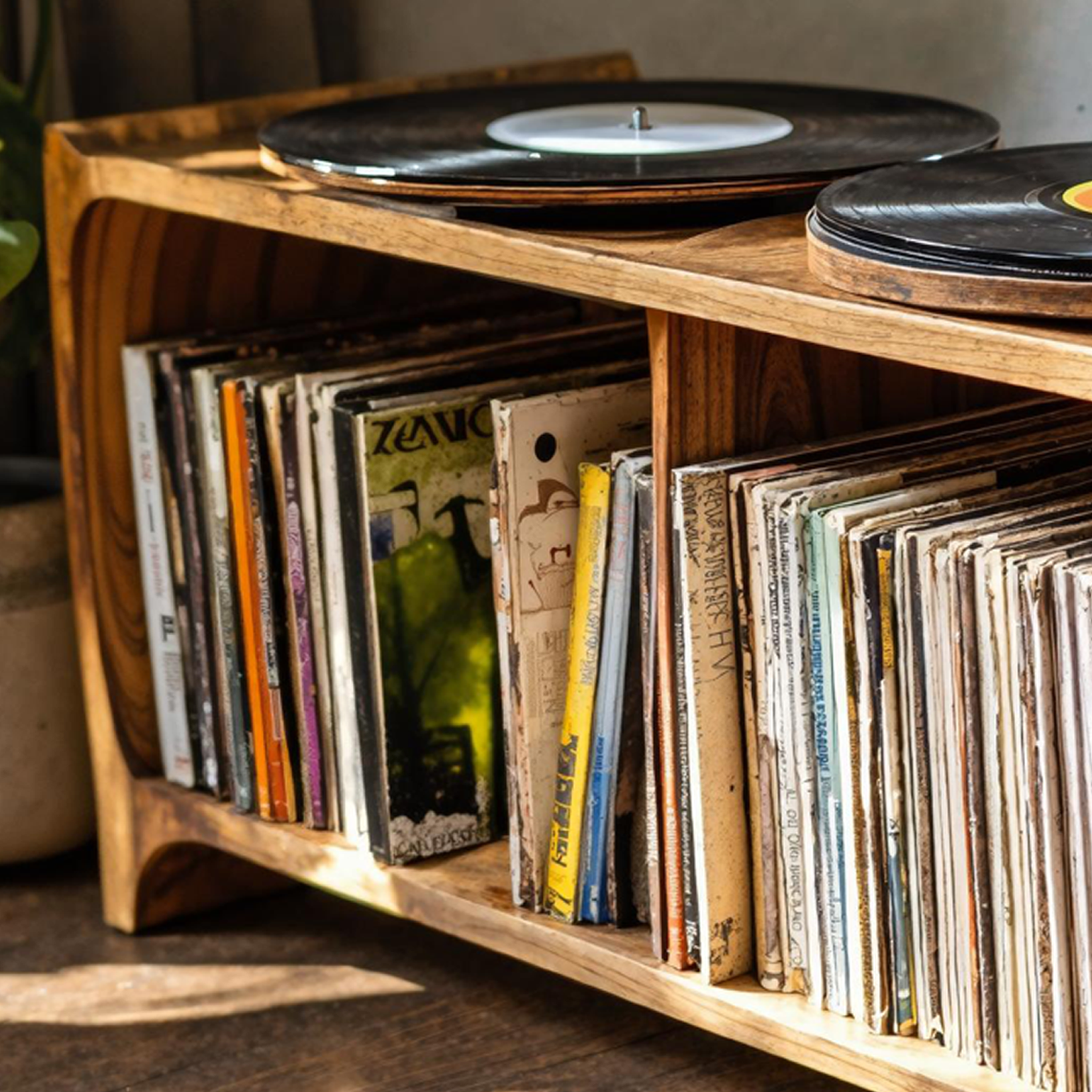 Mid-Century Record Player Stand For Living Room, Bedroom, Office, Hallway