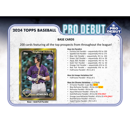 2024 Topps Pro Debut Baseball Hobby Jumbo Box