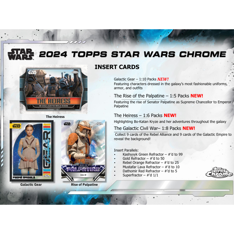 2024 Topps Star Wars Chrome Hobby 8 Box Case