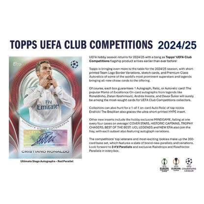 2024/25 Topps UEFA Club Competitions Soccer Hobby Box