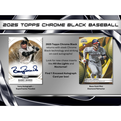 2025 Topps Chrome Black Baseball Hobby Box